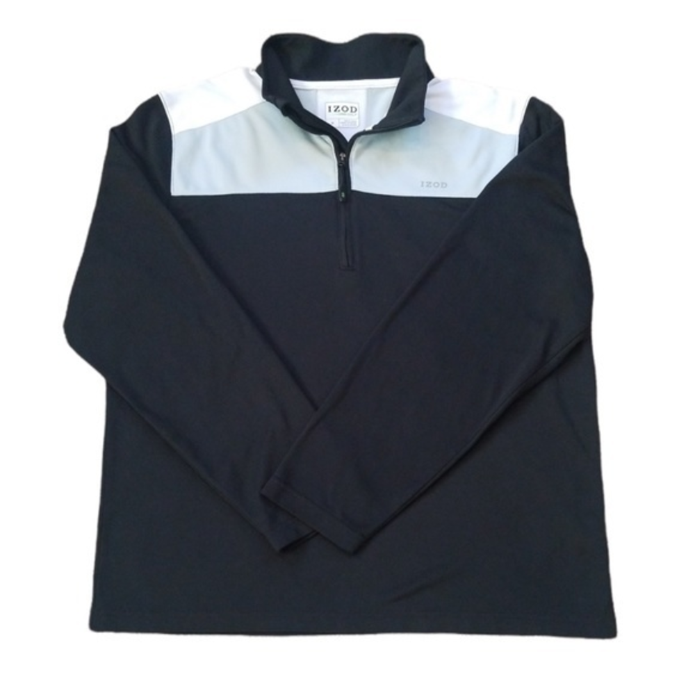 Izod‎ Men's Lightweight Colorblock Pullover Quarter Zip Sz. M